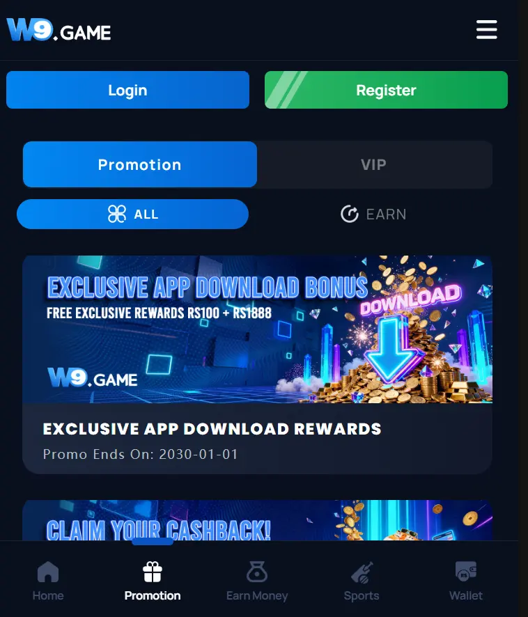 W9 Game APK Rewards